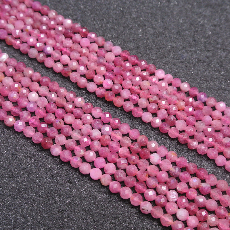 3mm pink tourmaline beads
