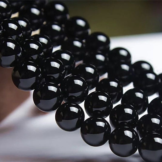 8/10mm black agate beads