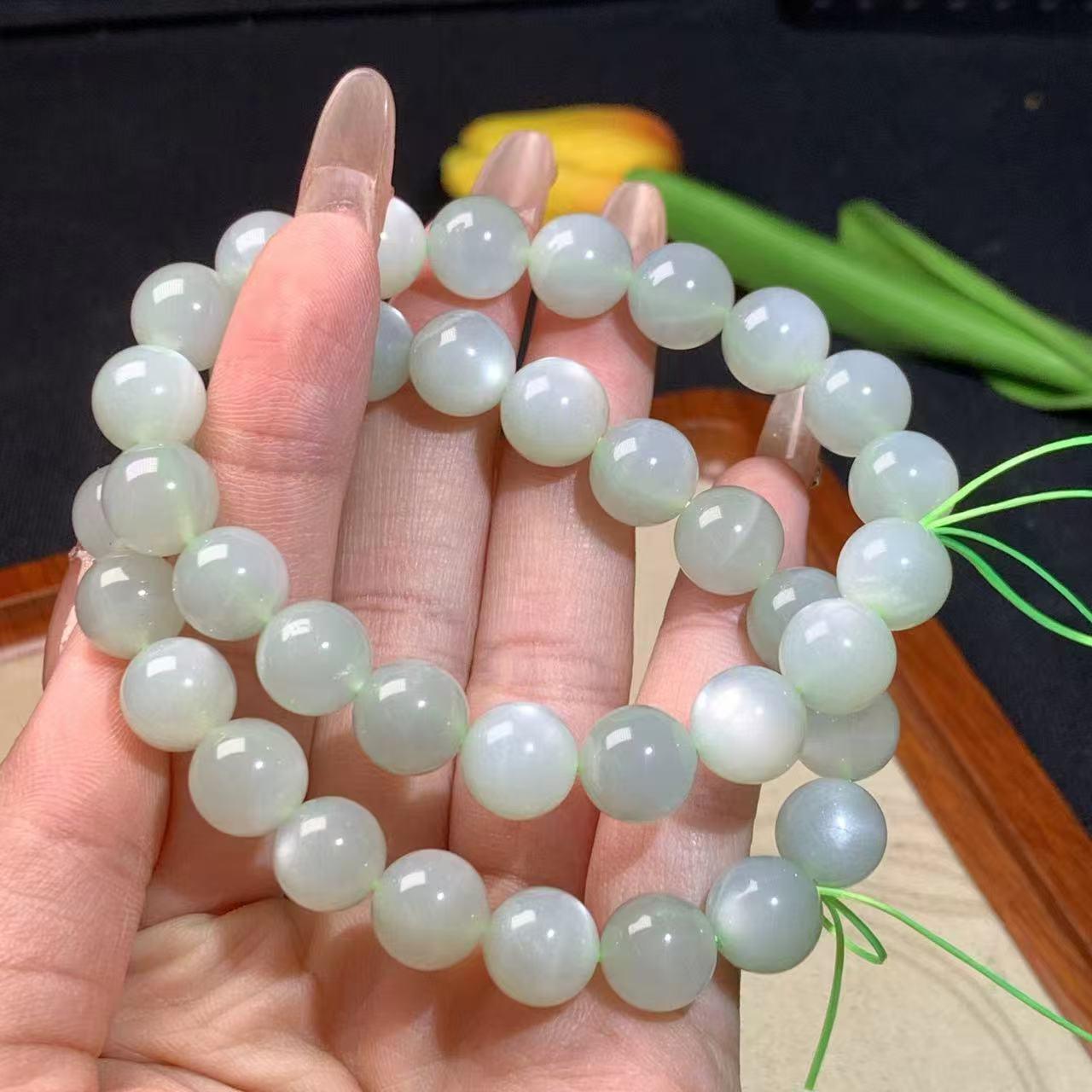 8mm green moonstone bracelet