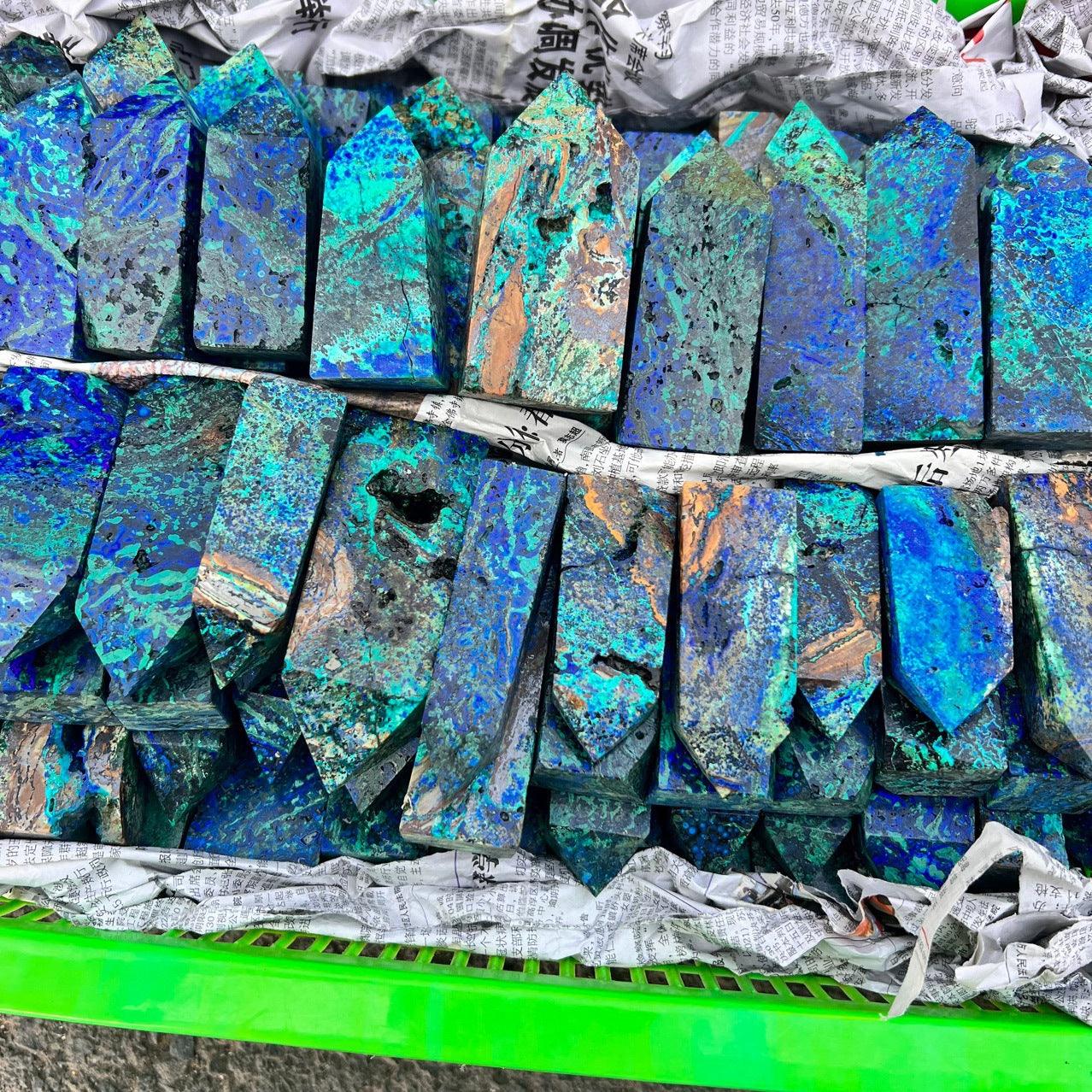 5-8cm Azurite tower 1kg