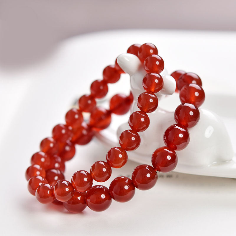 8mm red agate bracelet