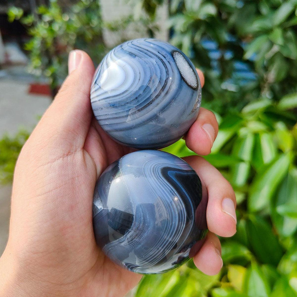 4-7cm blue agate sphere