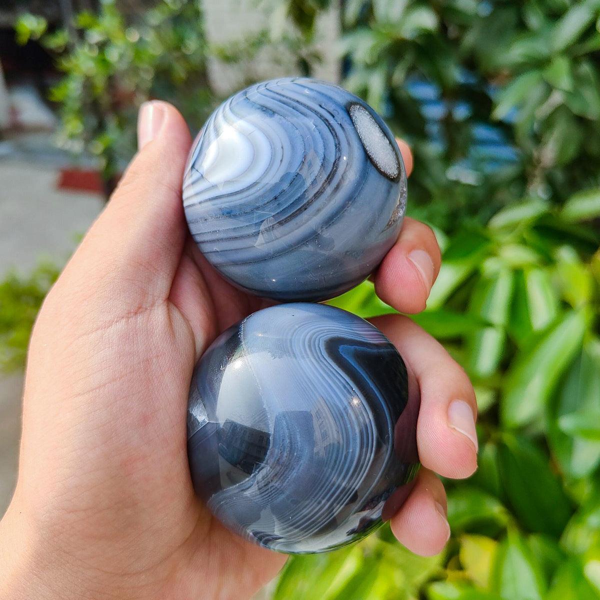 4-7cm blue agate sphere