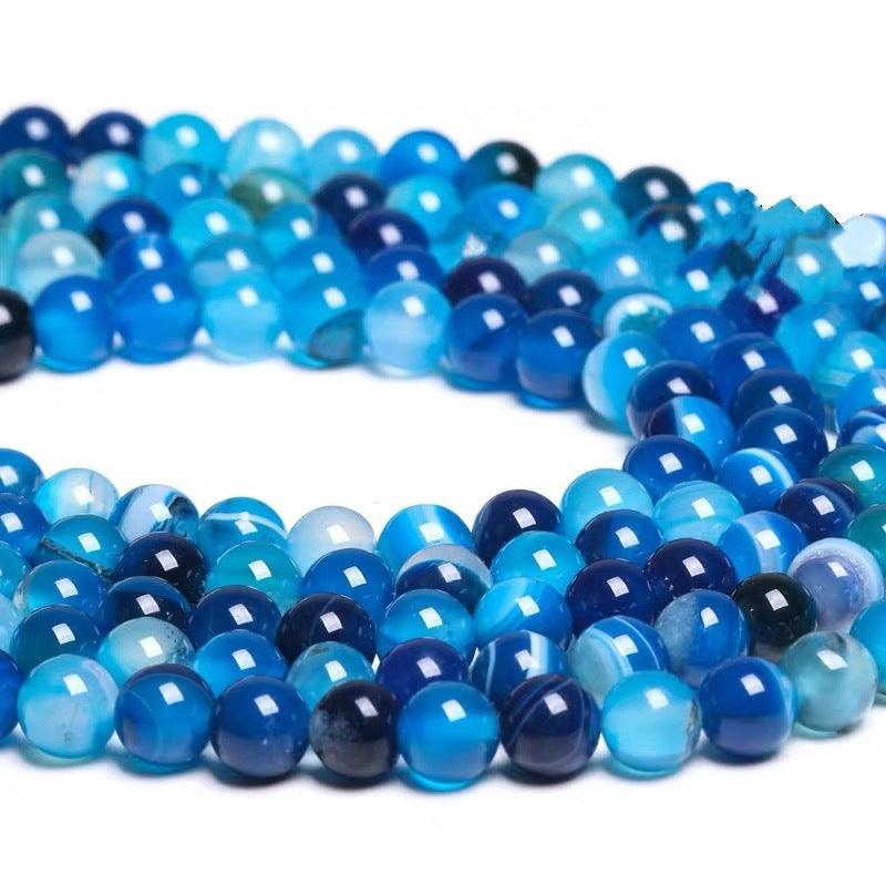 8/10mm blue agate beads