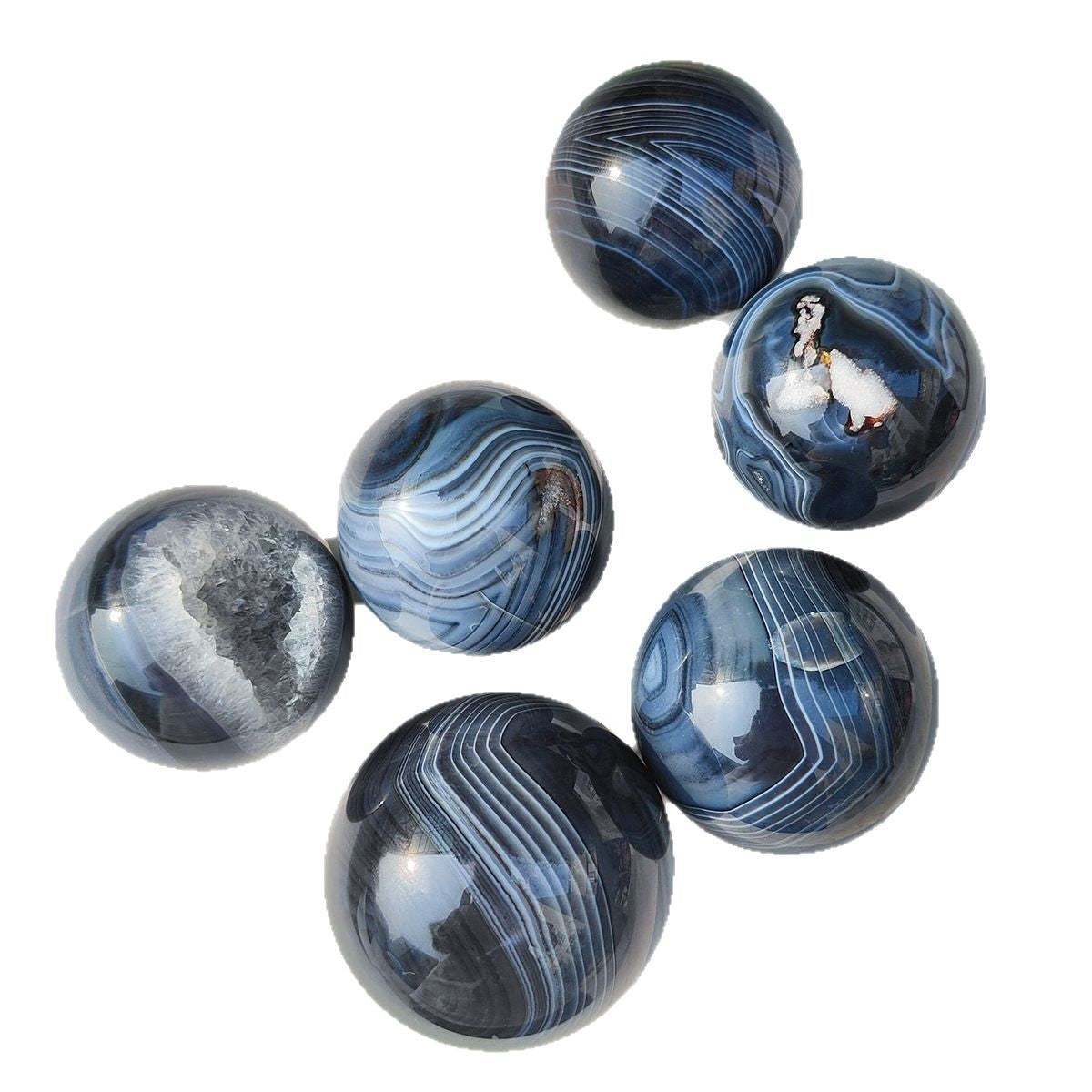 4-7cm blue agate sphere
