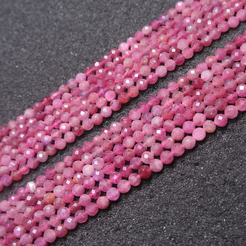 3mm pink tourmaline beads