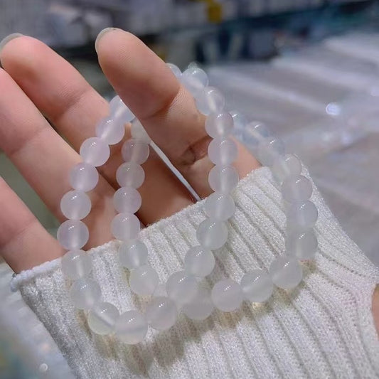 8mm white agate bracelet