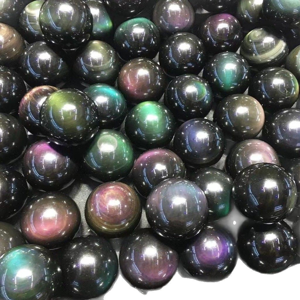 3-7cm rainbow obsidian sphere 1kg