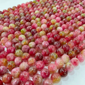 8mm watermelon tourmaline beads manmade