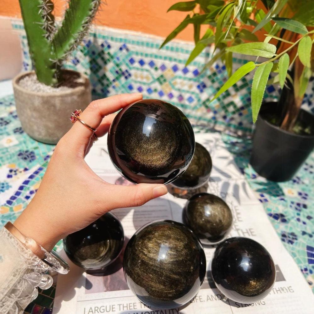 4-7cm gold obsidian sphere 1kg