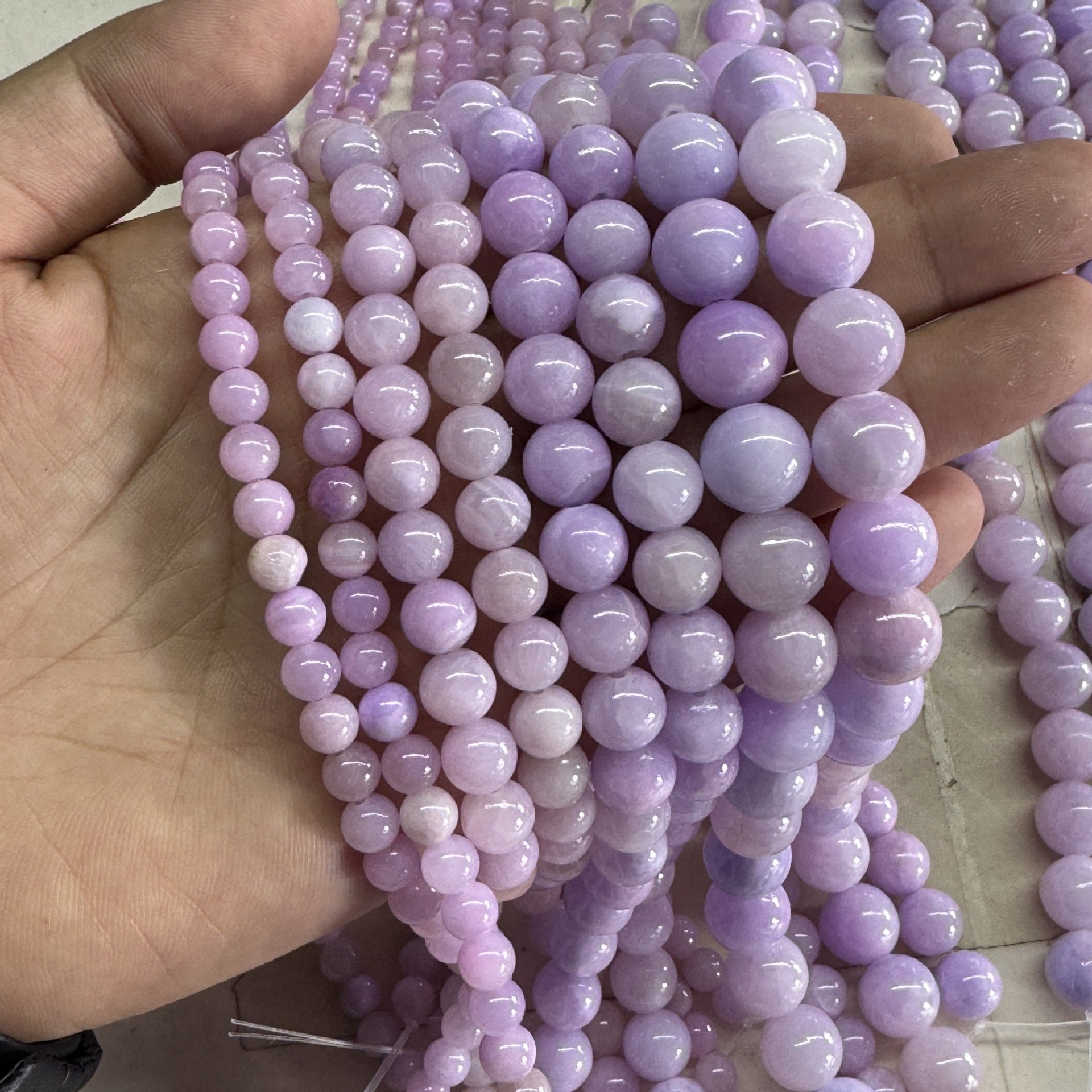 8mm purple jade beads manmade
