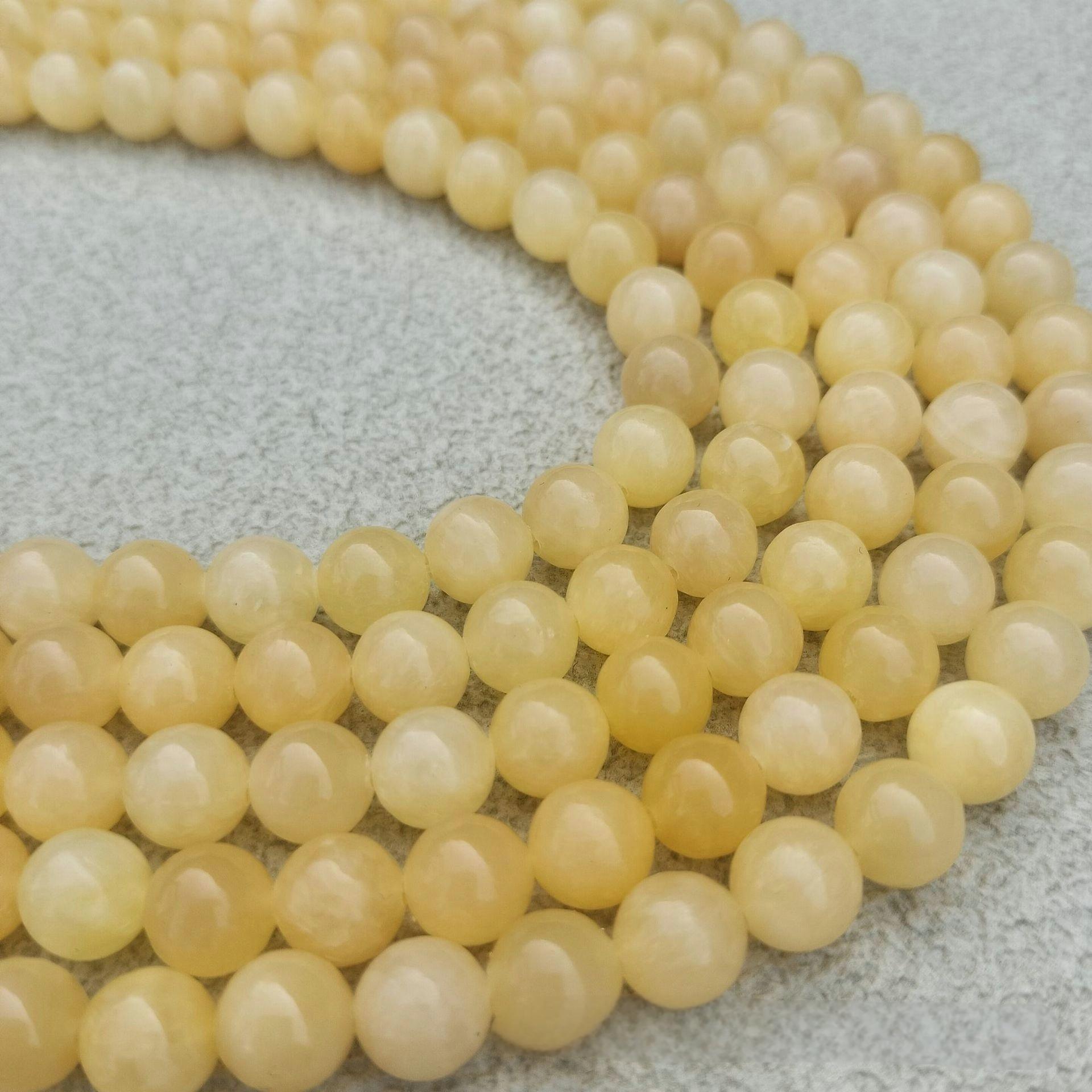 8/10mm yellow jade beads