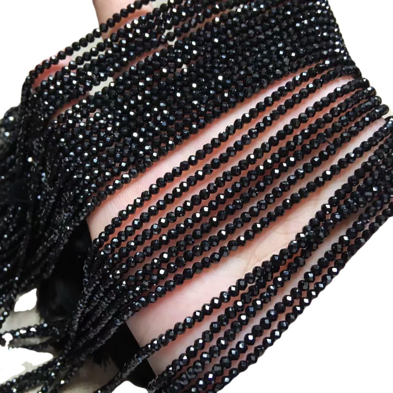 4mm black spinel beads