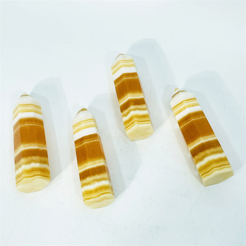 5-9cm honey calcite towers 1kg