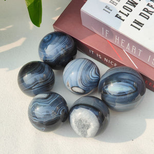 4-7cm blue agate sphere
