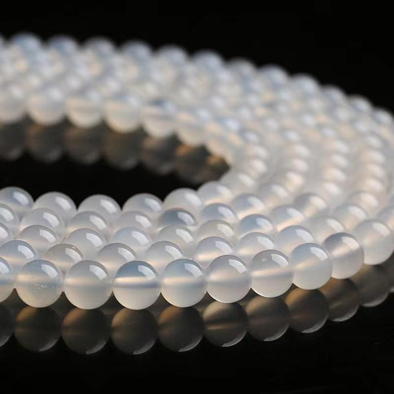 8mm white agate beads