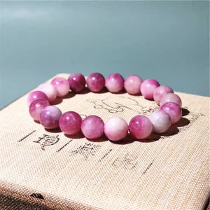 8mm pink tourmaline bracelet manmade