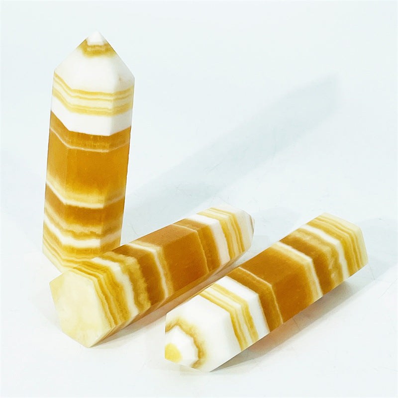 5-9cm honey calcite towers 1kg