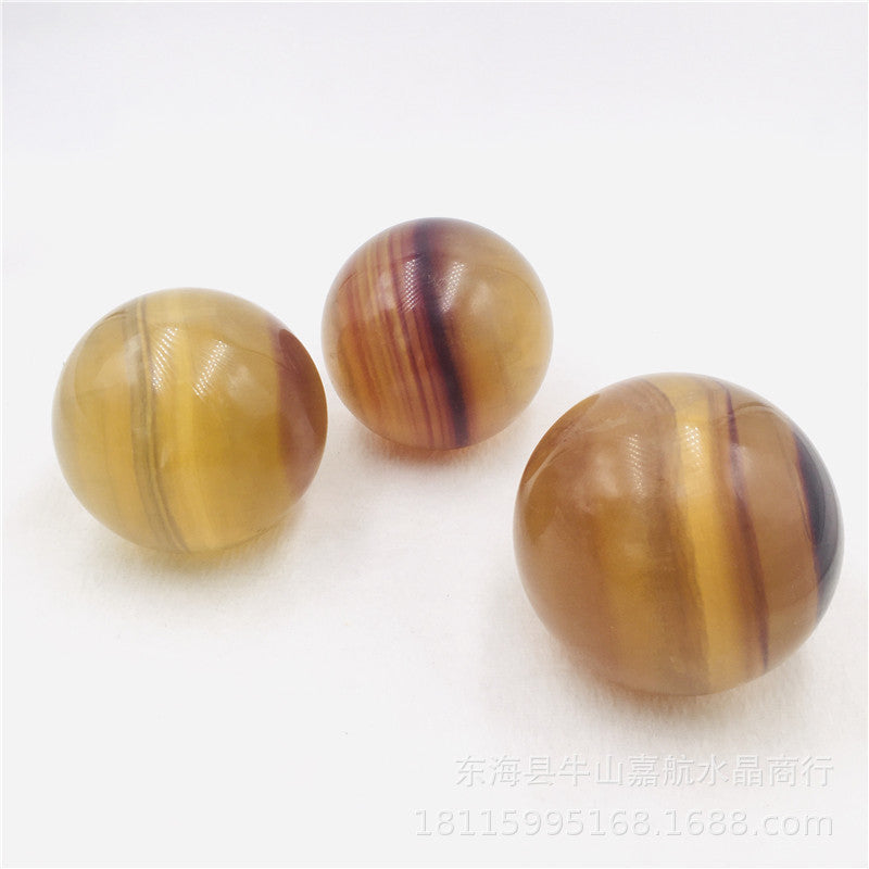 4-7cm yellow fluorite sphere