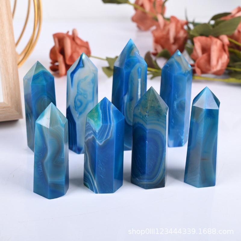 6-9cm blue agate tower 1kg