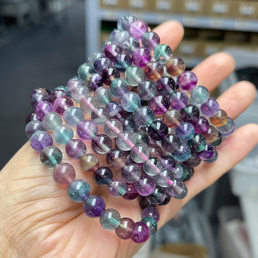 9-10mm rainbow fluorite bracelet