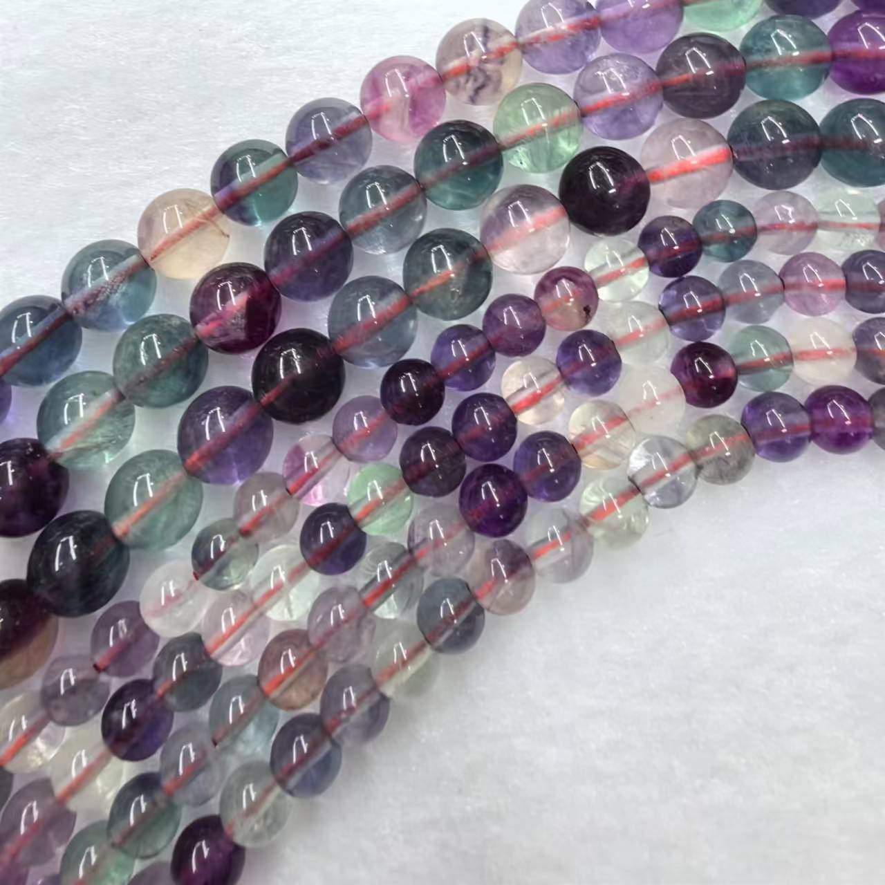 8mm rainbow fluorite beads