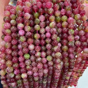 8mm watermelon tourmaline beads manmade