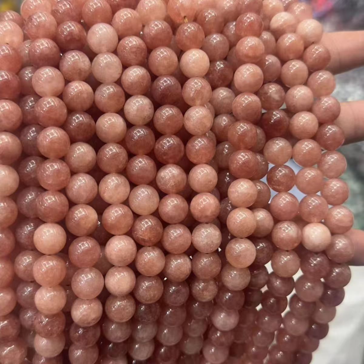 8mm pink moonstone beads