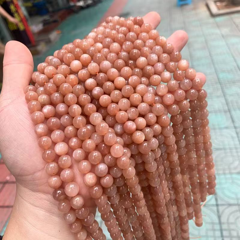 8mm pink moonstone beads