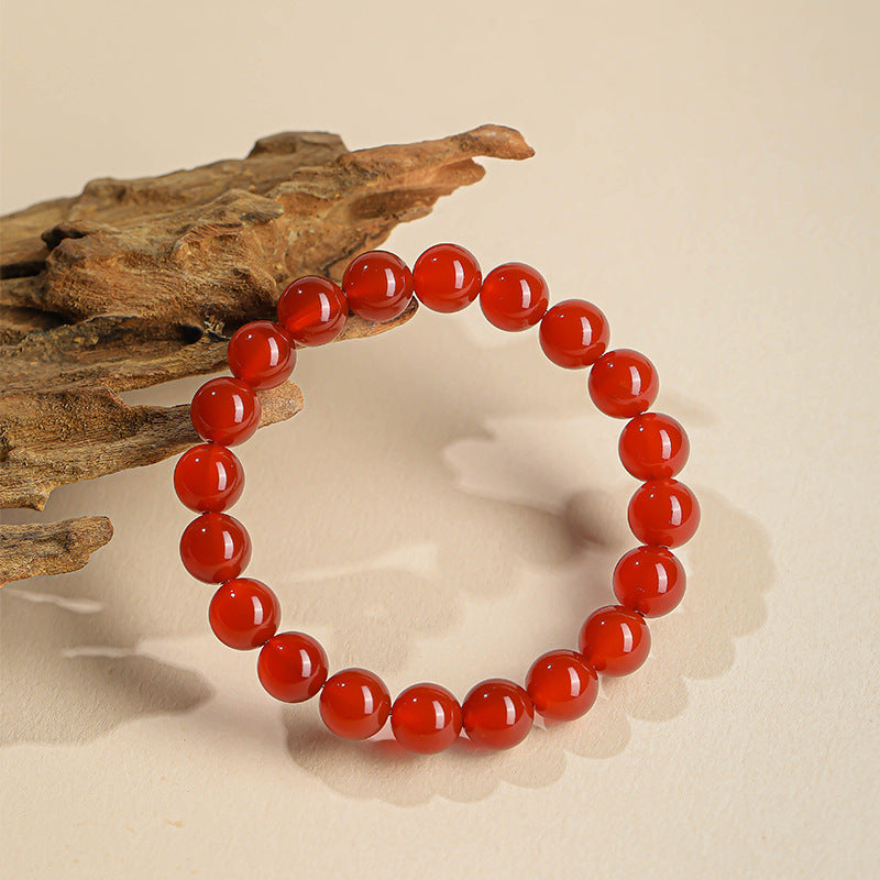 8mm red agate bracelet