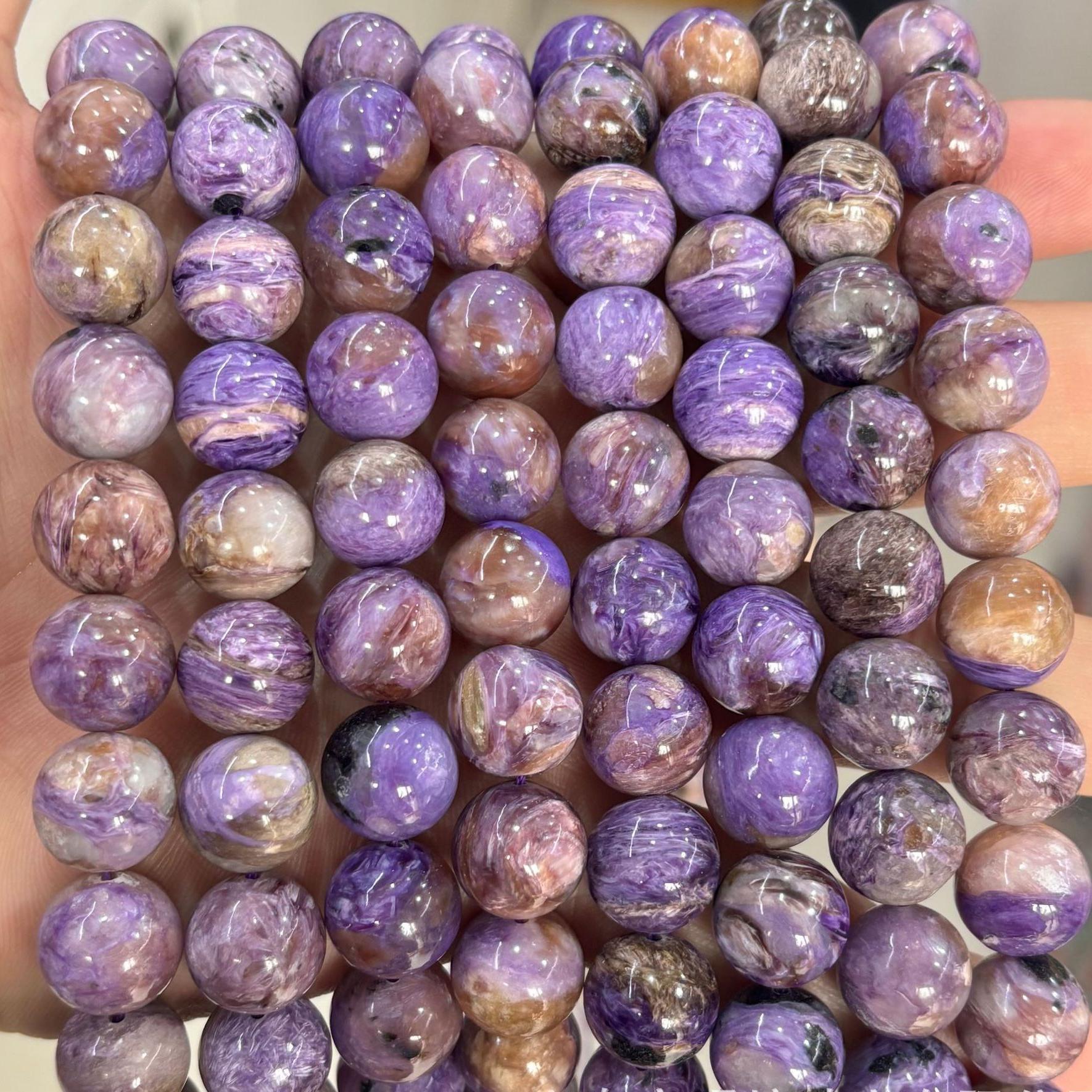 9-10mm Charoite beads