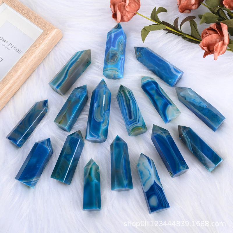 6-9cm blue agate tower 1kg