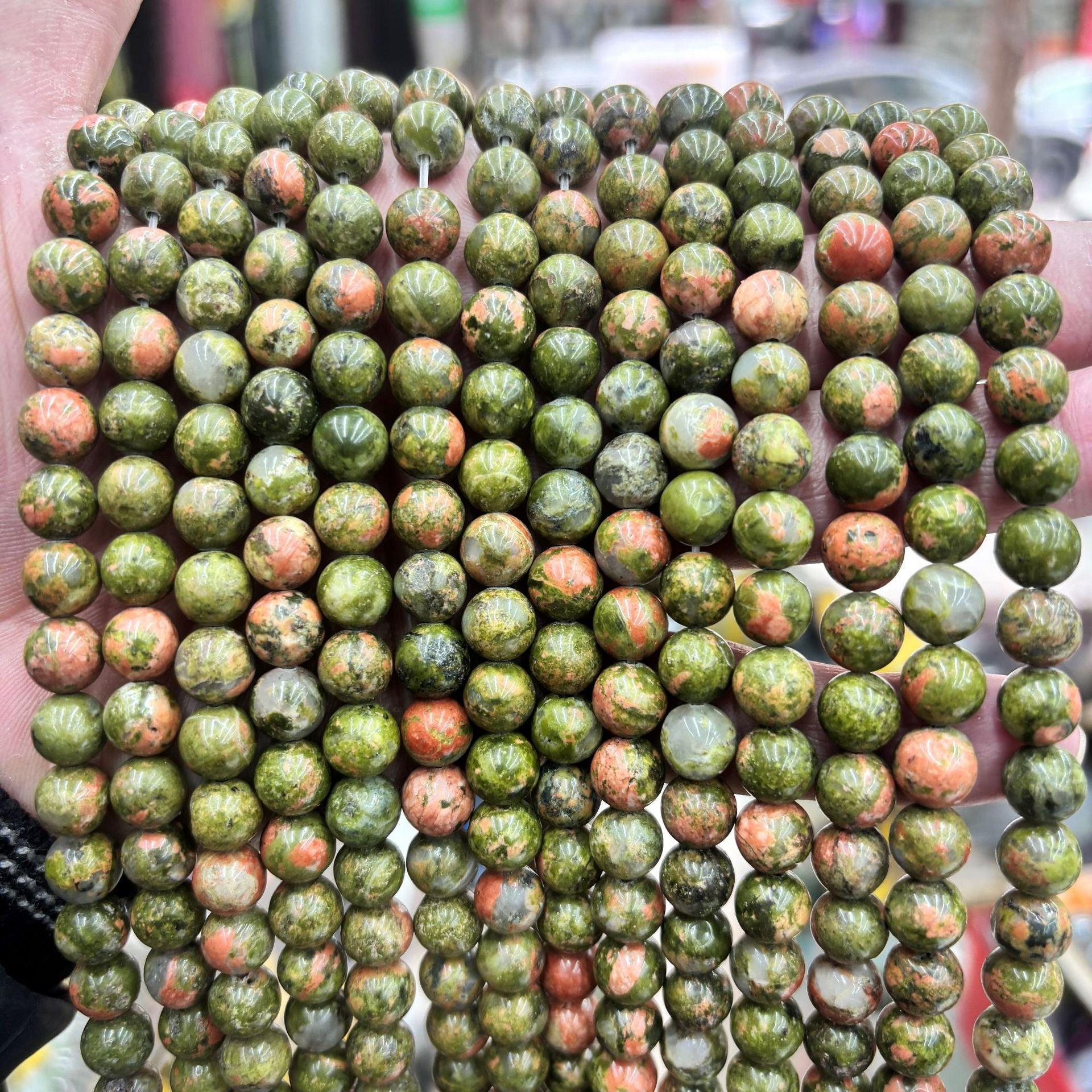 8mm unakite beads