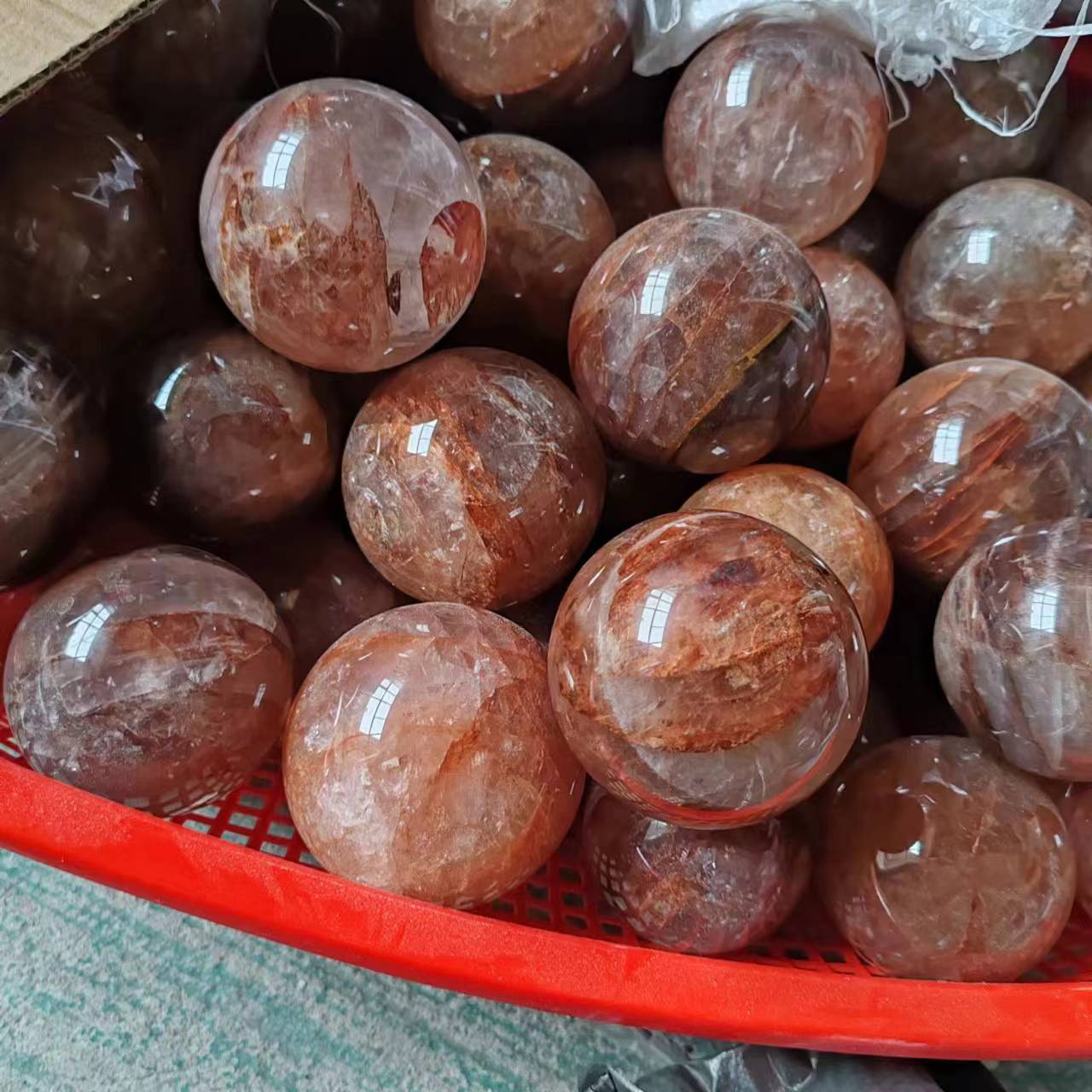 4-7cm fire quartz sphere 1kg