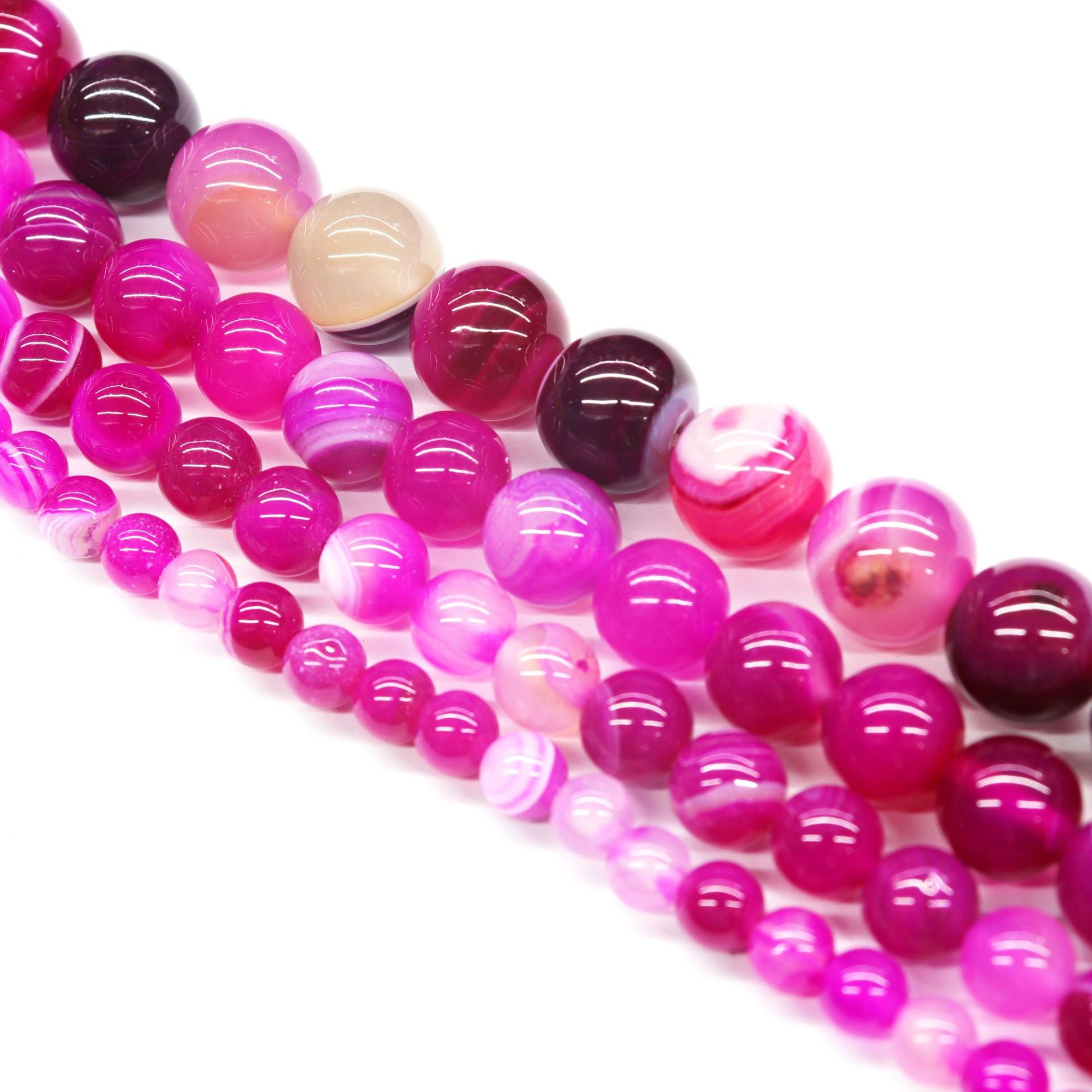 8/10mm pink agate beads