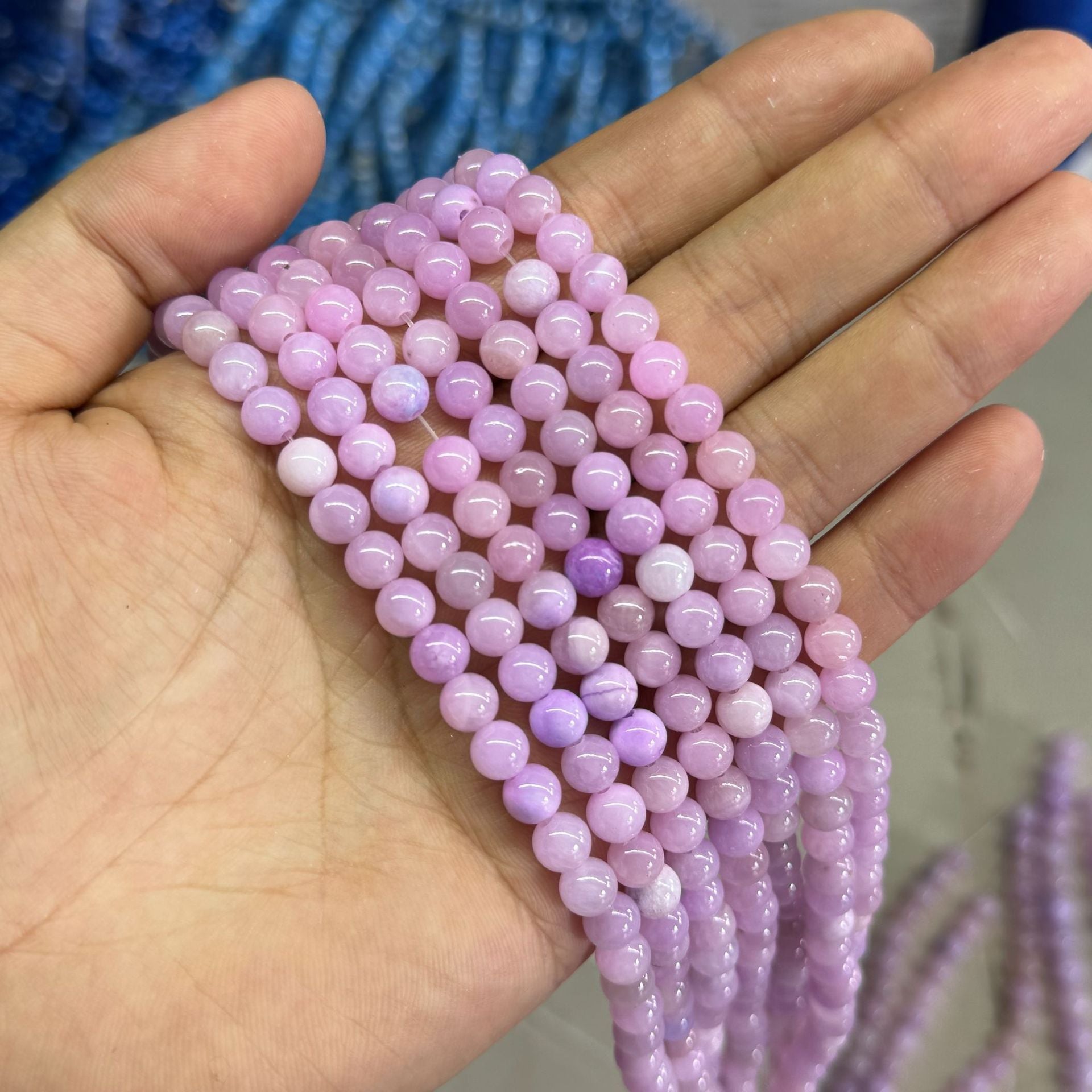 8mm purple jade beads manmade