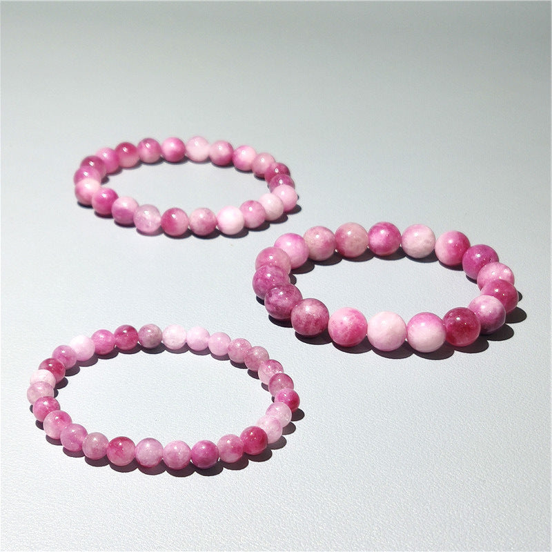 8mm pink tourmaline bracelet manmade