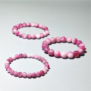 8mm pink tourmaline bracelet manmade