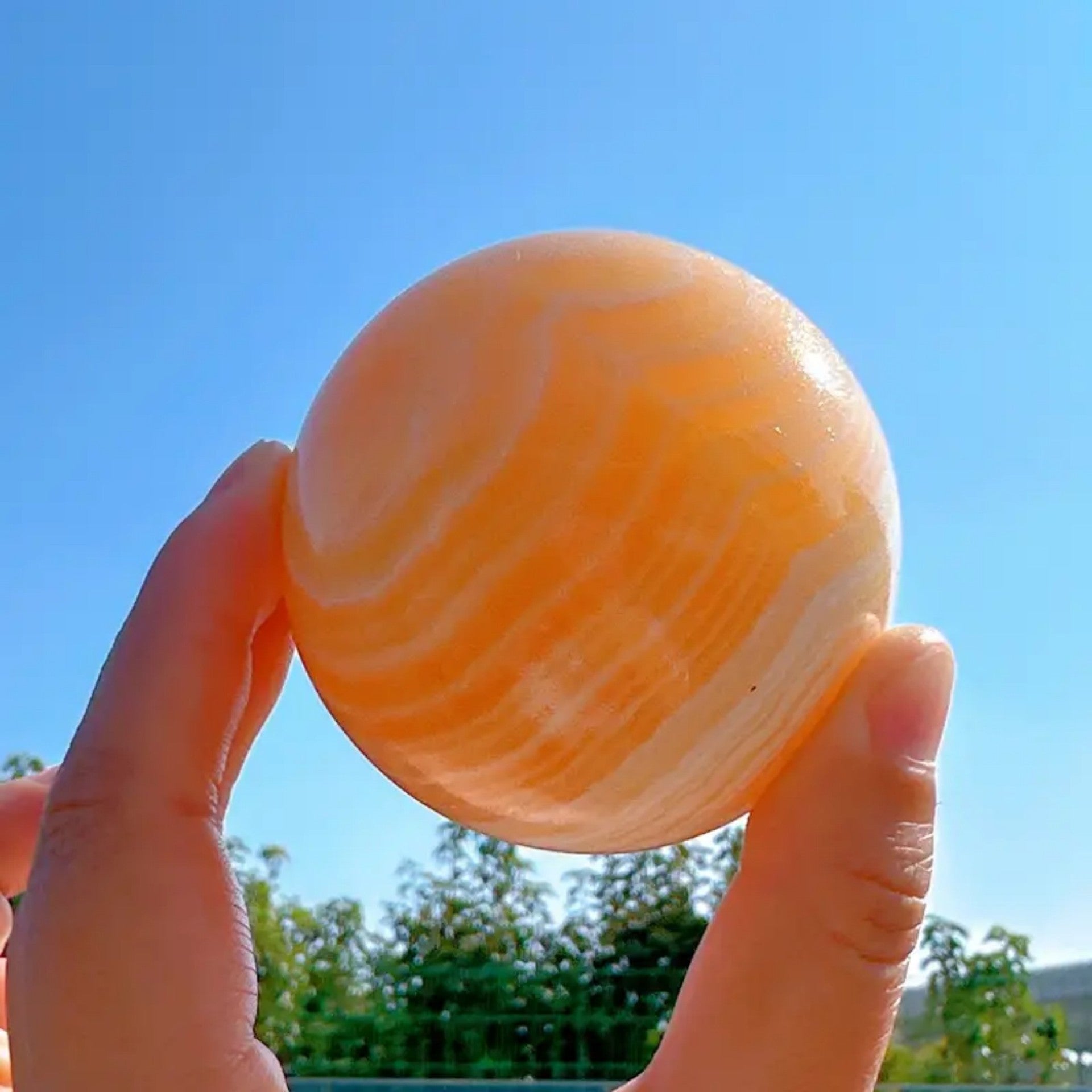 4-7cm honey calcite sphere 1kg