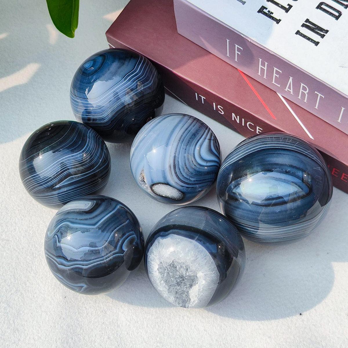 4-7cm blue agate sphere