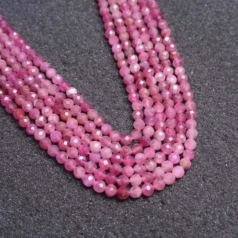 3mm pink tourmaline beads