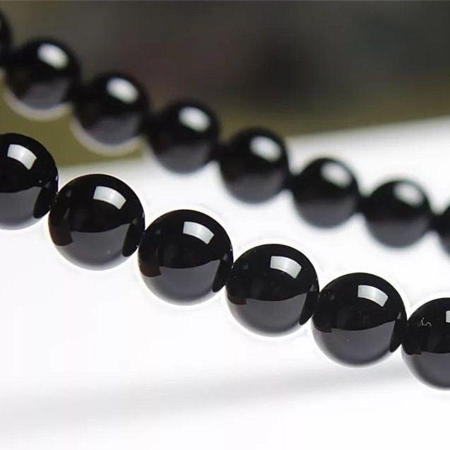 8/10mm black agate beads