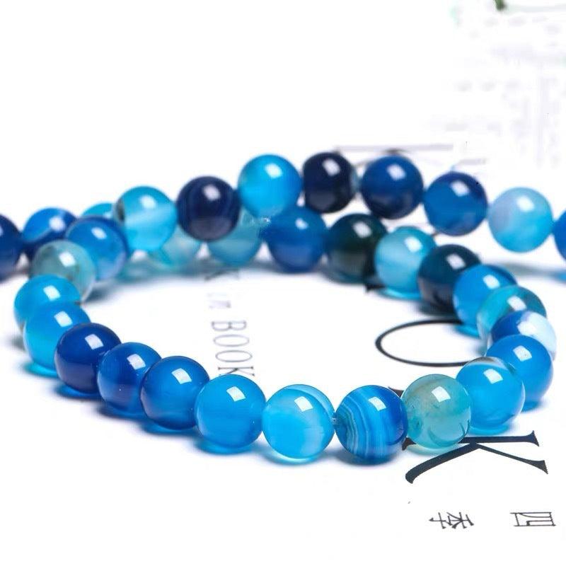 8/10mm blue agate beads