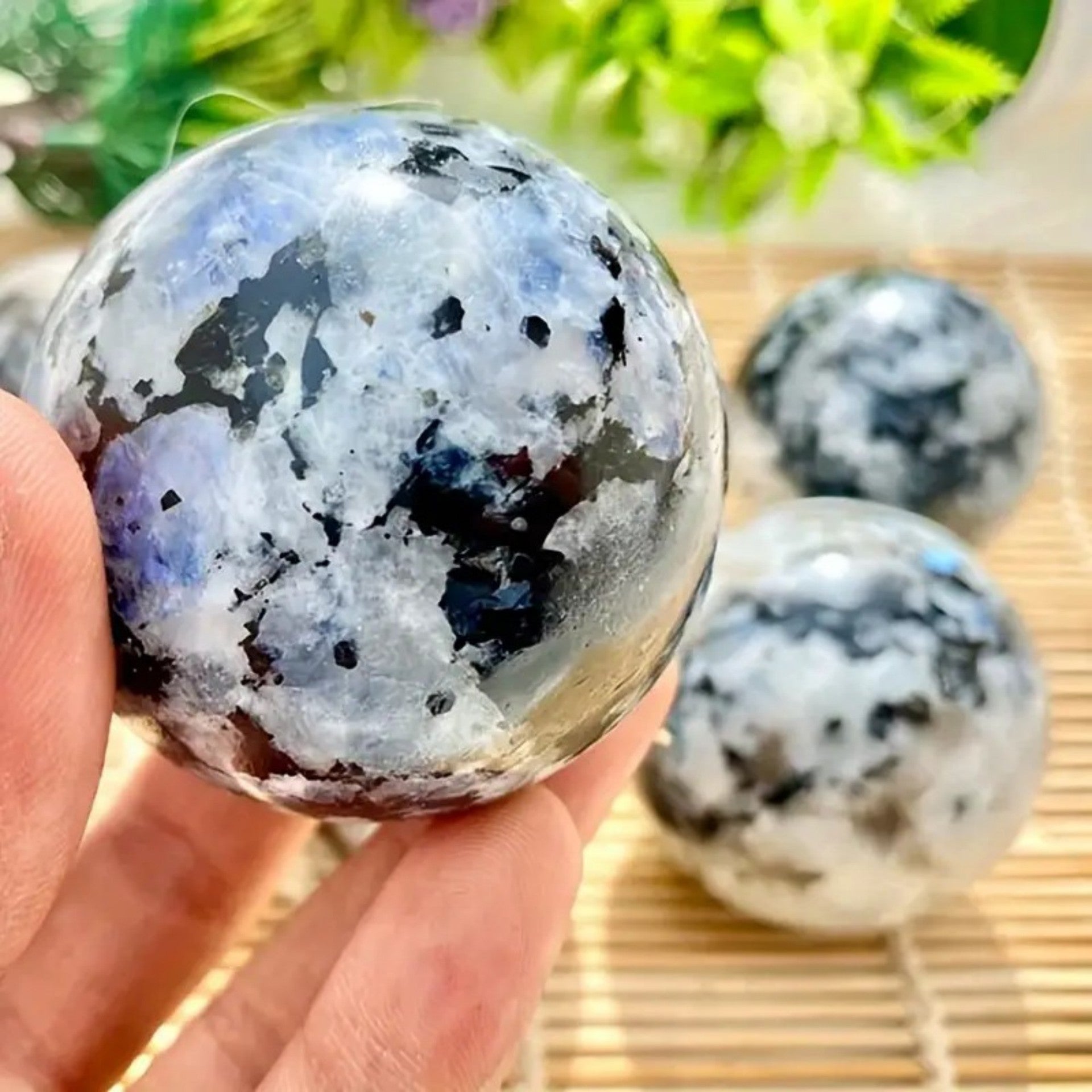 3-7cm blue moonstone sphere 1kg