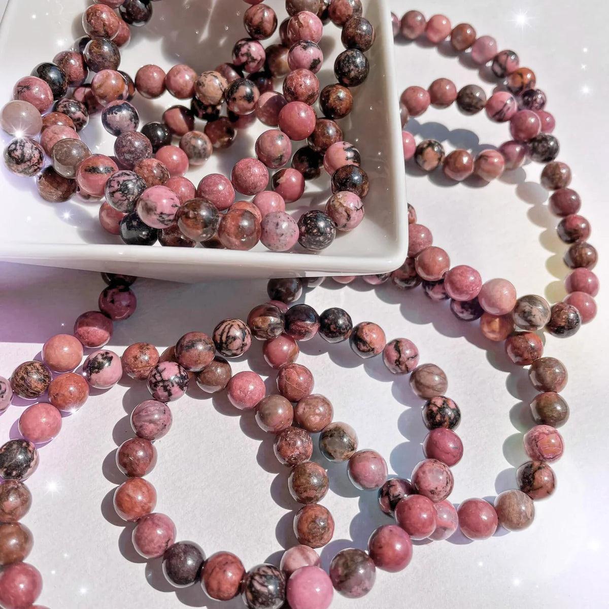 8/10mm Rhodonite bracelet Wholesale - Free Shipping Over 300USD - Price at $ 2.00 /pc