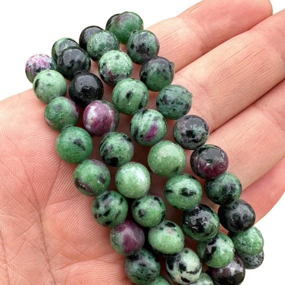 8/10mm Ruby Zoisite bracelet Wholesale - Free Shipping Over 300USD - Price at $ 2.00 /pc