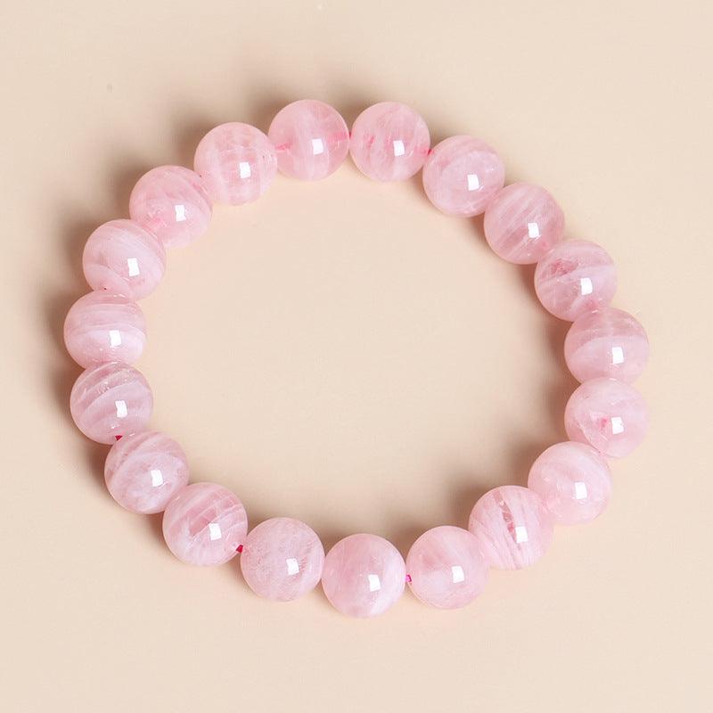 8/10/12MM Madagascar Rose Quartz Bracelet Wholesale - Free Shipping Over 300USD - Price at $ 5.60 /pc