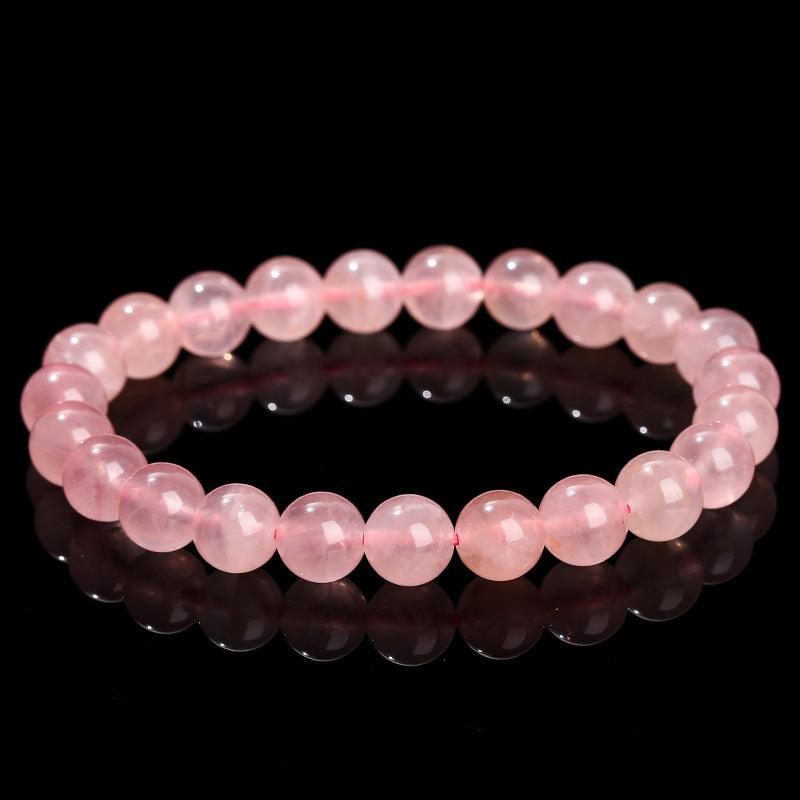 8/10/12MM Madagascar Rose Quartz Bracelet Wholesale - Free Shipping Over 300USD - Price at $ 4.00 /pc