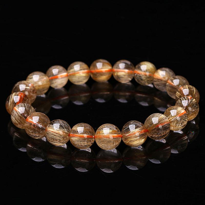 6/8/10MM Gold Rutilated quartz bracelet Wholesale - Free Shipping Over 300USD - Price at $ 116.80 /pc