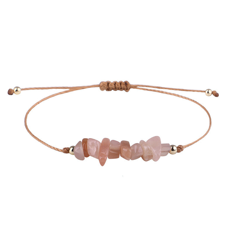 crystal chips rope bracelet